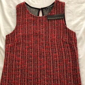 Banana Republic Red Tweed Top